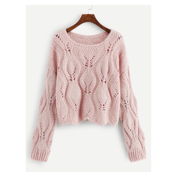 MBM Unlimited Sweaters - Dusty Pink Round Neck Hollow Soft Sweater